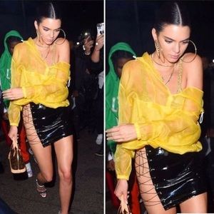 DANIELLE GUIZIO LACE UP PATENT SKIRT SIZE S